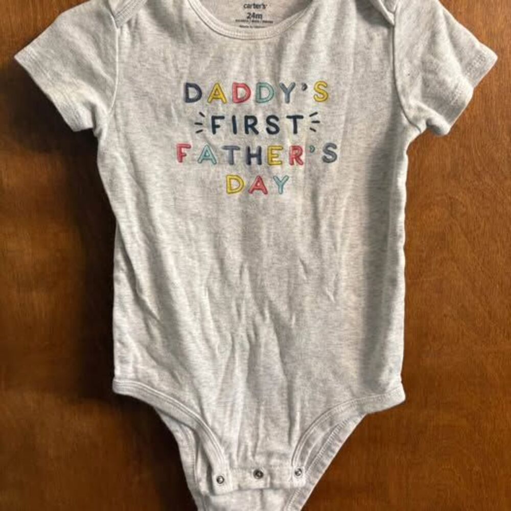 Daddy’s First Father’s Day Bodysuit Unisex Baby Grey Dad Carter's 24 mo